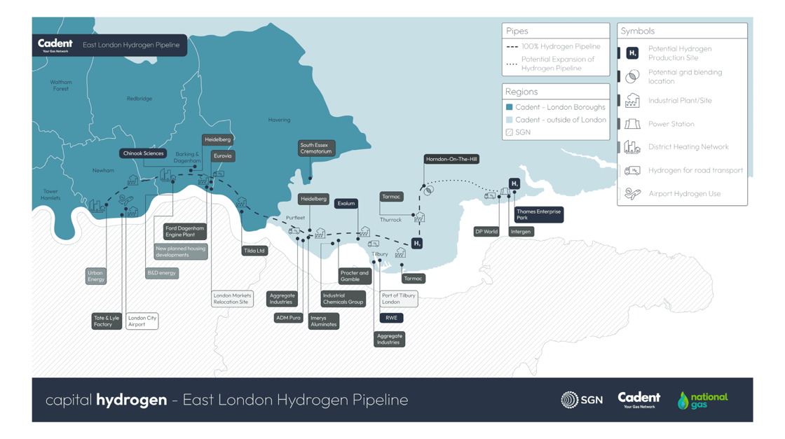 H2Terminals to distribute hydrogen through East London pipeline network