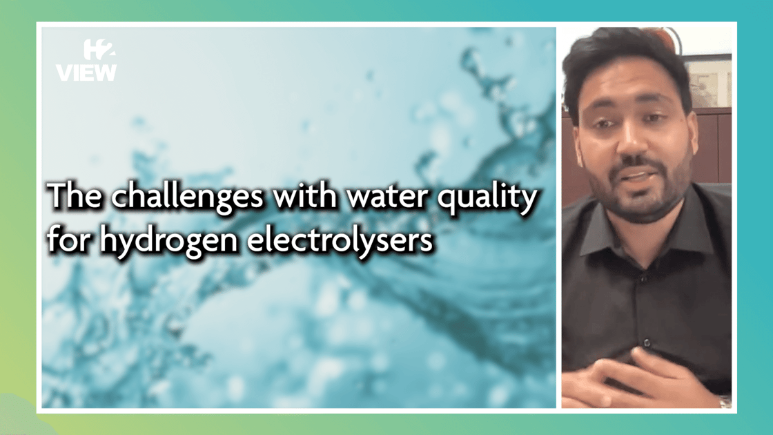 Video: The challenges with water quality for hydrogen electrolysers