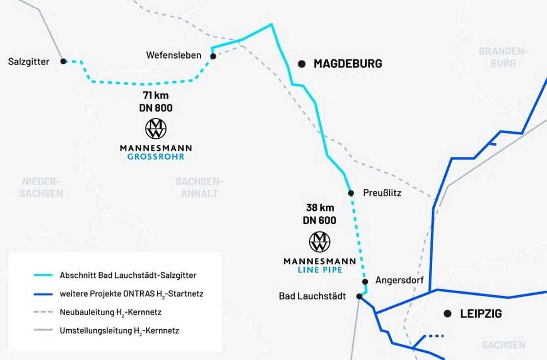 German TSO commissions 110km hydrogen pipeline to supply steelmaker