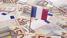 france flag and euros