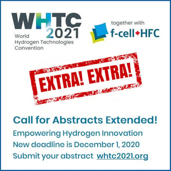 World Hydrogen Technologies Convention call for abstracts extended