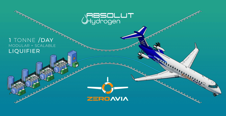 ZeroAvia and Absolut Hydrogen partner on liquid hydrogen refuelling