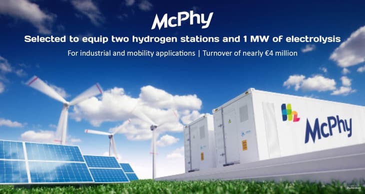 McPhy to equip two hydrogen stations and 1MW electrolysis