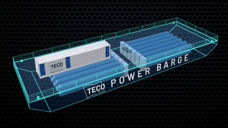 TECO 2030 reveals barge concept for powering ships at berth with hydrogen