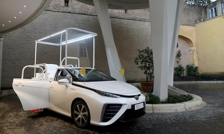 Pope Francis receives customised Toyota Mirai