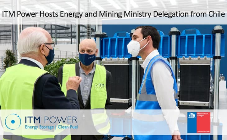 ITM Power welcomes Chilean Minister for Energy and Mining to gigawatt electrolysis factory