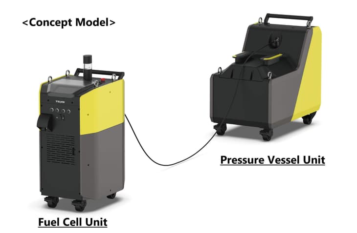 Teijin unveils hydrogen fuel cell and pressure vessel units