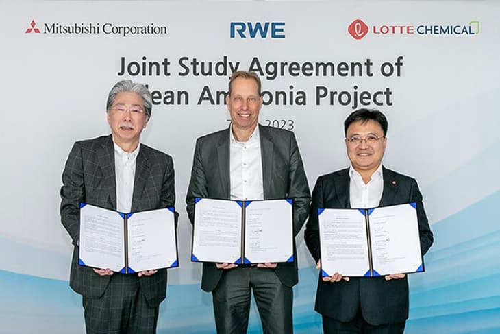 Mitsubishi, Lotte and RWE to develop clean ammonia project