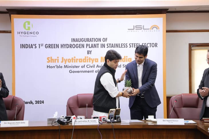 Indian stainless steel plant starts using green hydrogen produced on-site