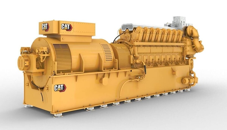Caterpillar generator capable of running on hydrogen volumes up to 25%