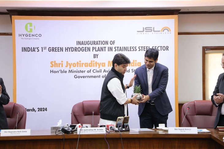 Indian stainless steel plant starts using green hydrogen produced on-site