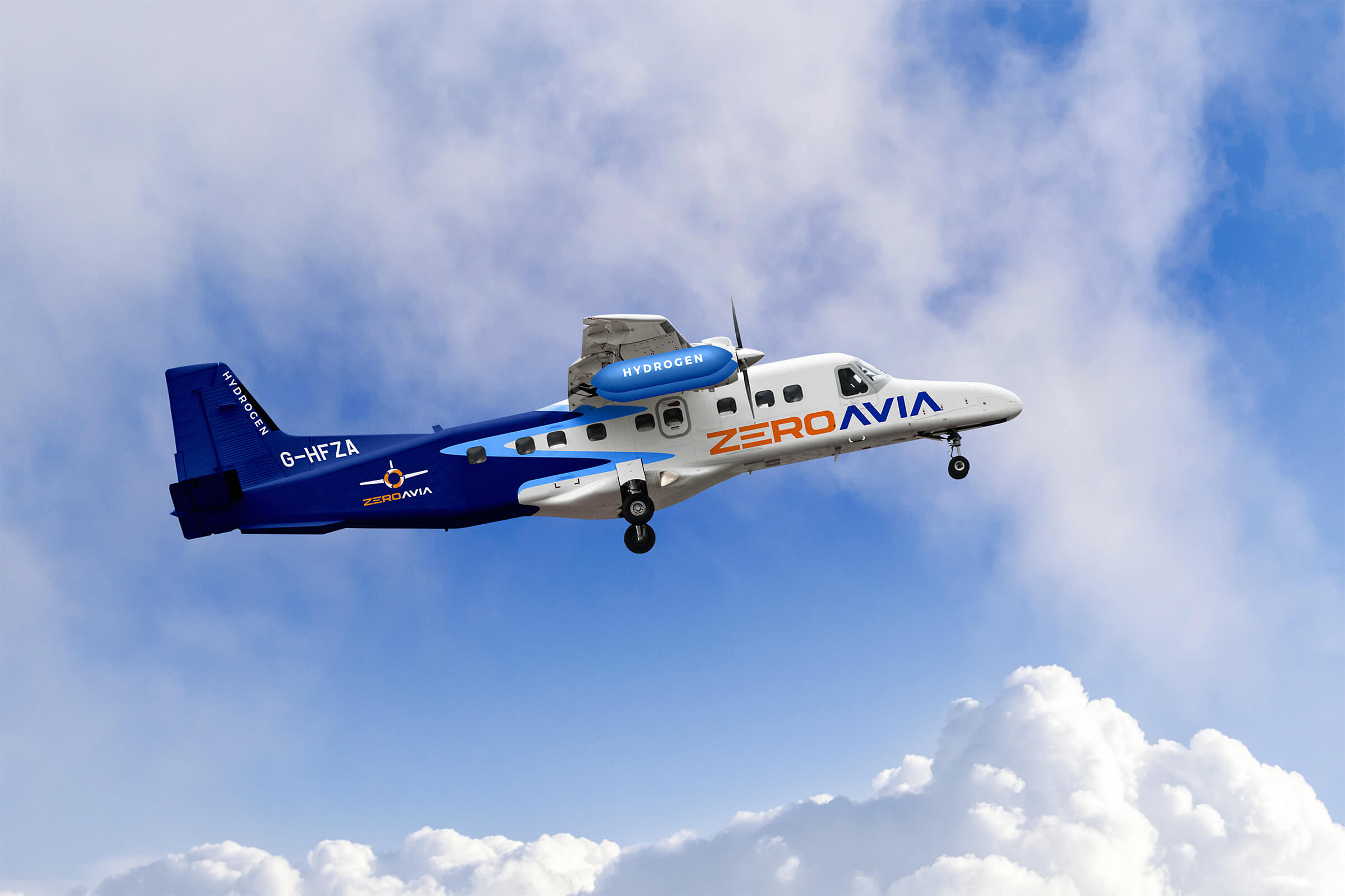 ZeroAvia hydrogen plane flying