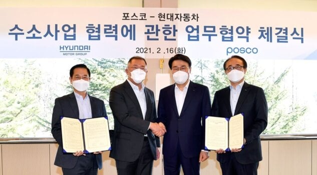 Hyundai Motor Group and POSCO form hydrogen partnership